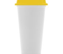 Стакан с крышкой Color Cap White, белый с желтым арт.20997.80